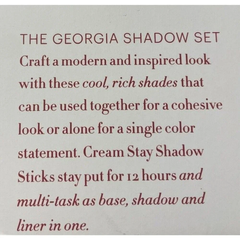 GLO Skin Beauty Eye Shadow Set‎ With Case 4 Crayons The Georgia Limited NWT